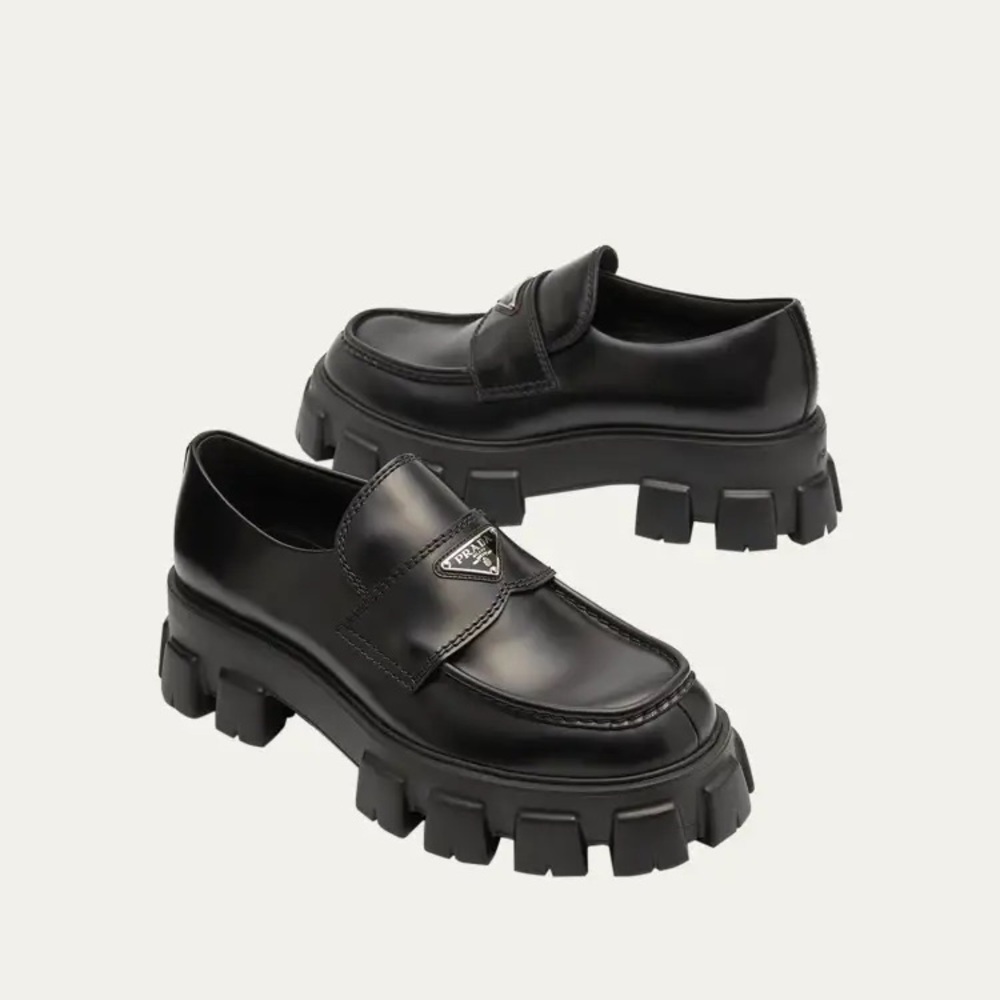 Prada Monolith Brushed Leather Loafers Black Men’s Size 7 UK / 8 US - Picture 13 of 13